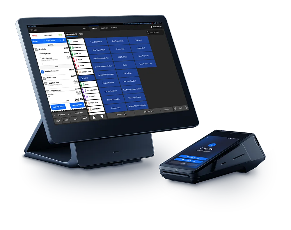 Shift4 Workstation POS with paired handheld card machine